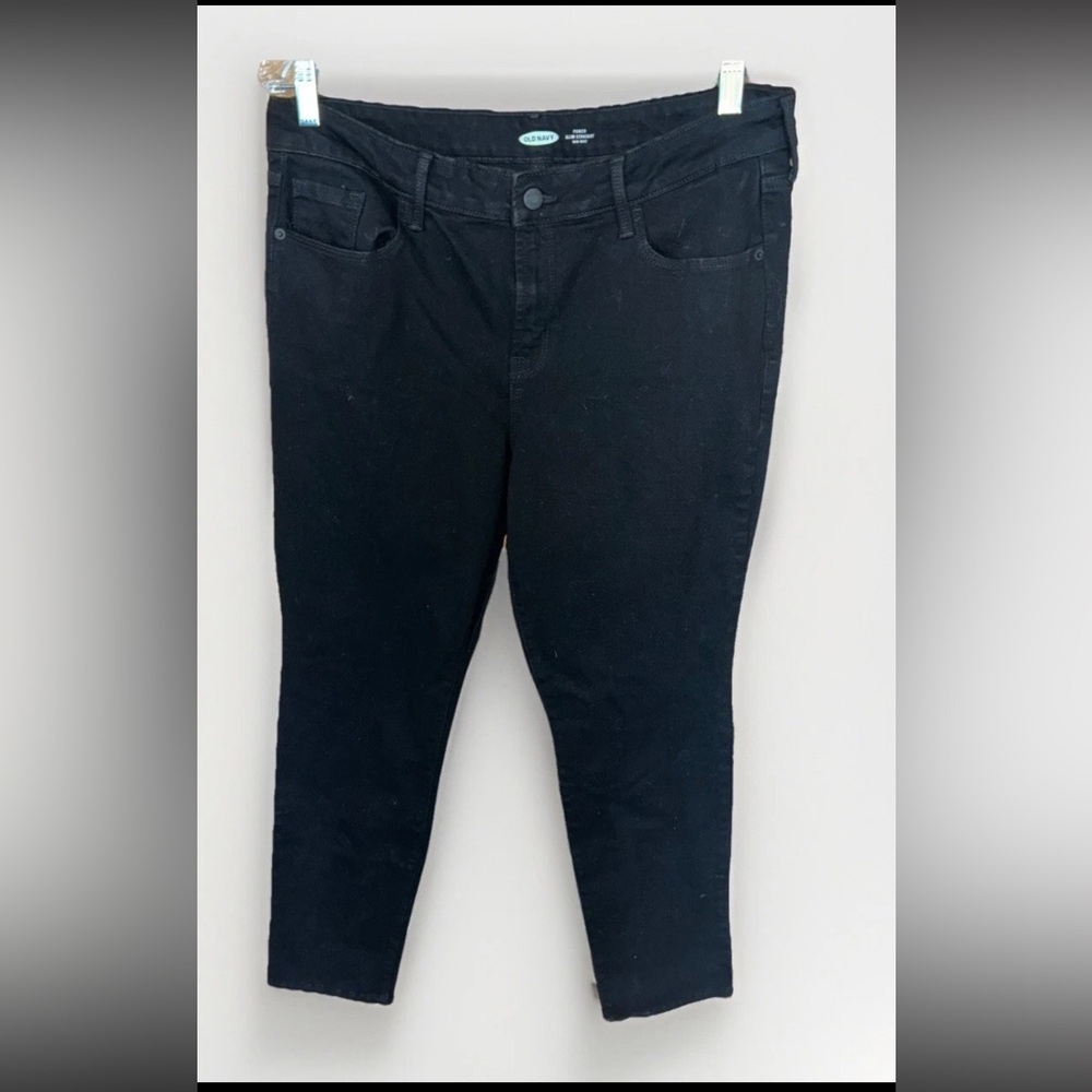 Old Navy Rockstar High Rise Super Skinny Black Jeans Size 14